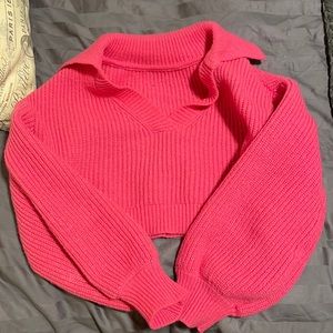 Commense Pink Cropped Sweater